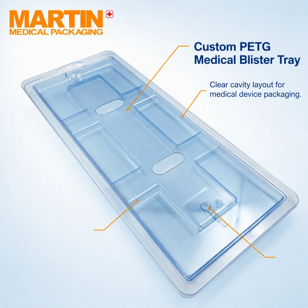 Custom Blister Pack PETG Medical Grade Plastic Packaging Medical Device Tray Plastic Tray With Lid