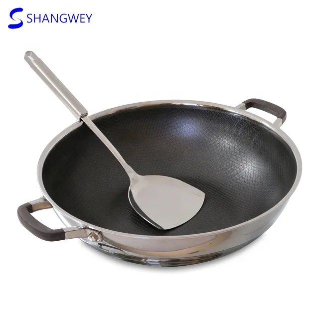 Energy Saved Honeycomb Hybrid Grill Pattern Cookware Set Wok Pan Made in Korea With Pot Lid