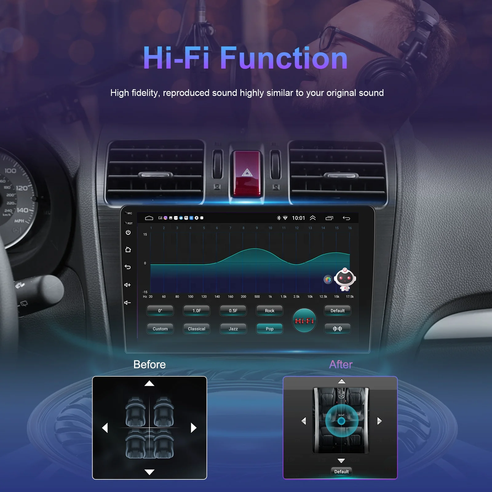 Podofo 10.1" 2+32G Android 13 Car Radio Frame for Chevrolet GMC 2007-2012 Carplay Android Auto GPS BT Wifi Hifi AI DSP FM/RDS