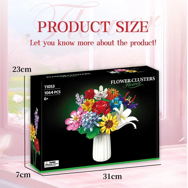 flower様 リクエスト 3点 まとめ商品 Woma Toys Flower Botanical Collection Bouquet Building Block Set