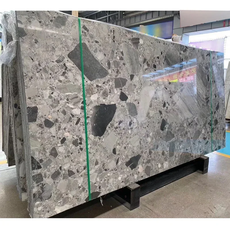 product hotel indoor decoration light slab pewter fossil grey marble-4