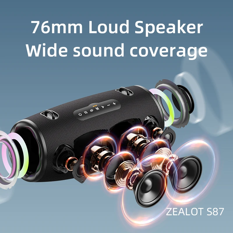 ZEALOT S87ポータブルスピーカーIPX7防水ワイヤレススピーカー