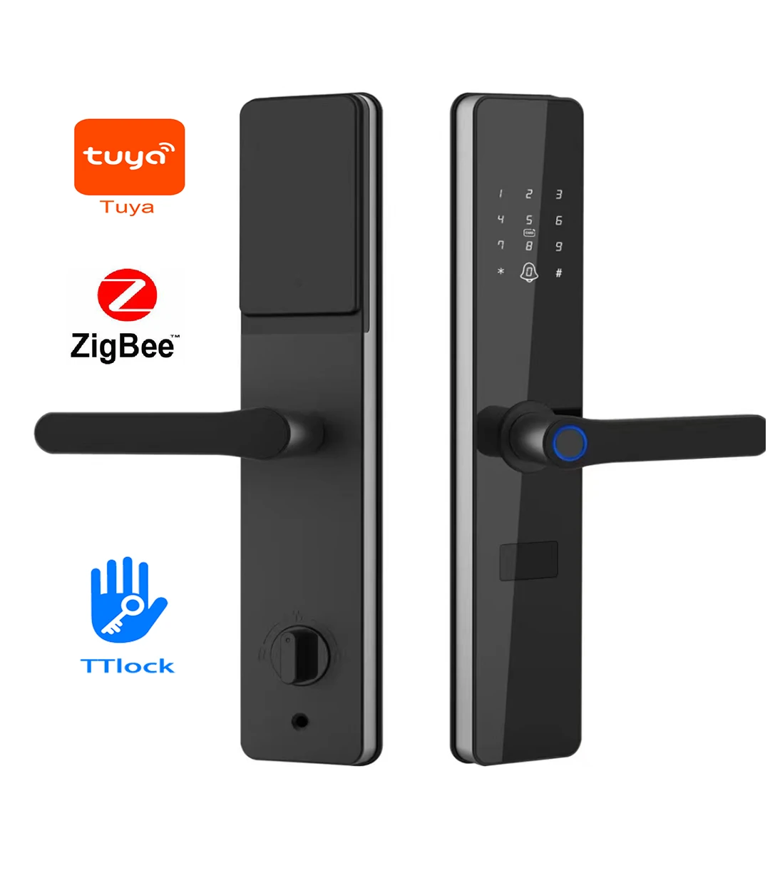Tuya Zigbee Smart Lock Ttlock Nfc Free Wifi Password Biometric Fingerprint Smart Door Lock Sentry Door Wholesale Cerradura