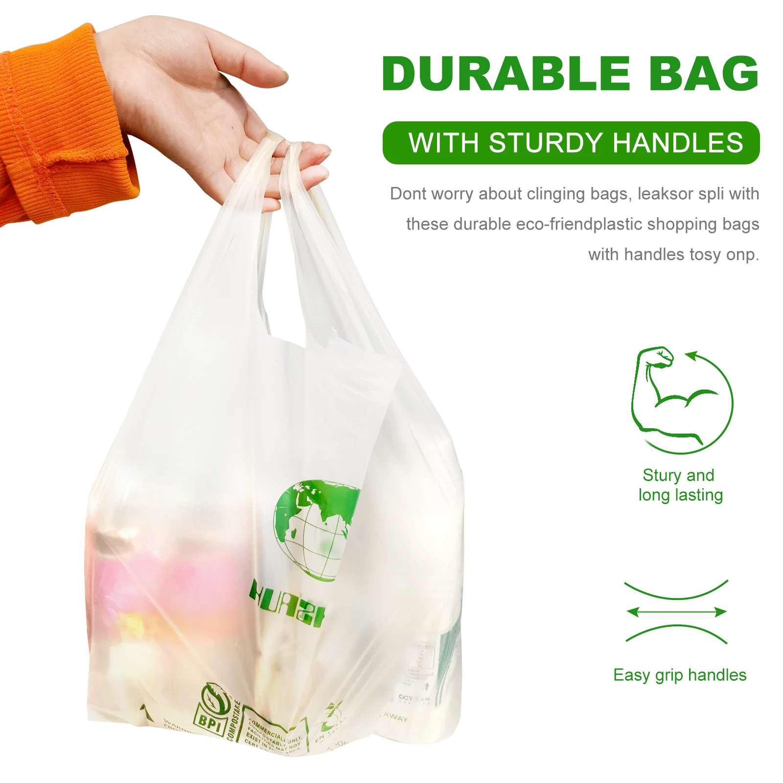 Custom biodegradable plastic bags best sale