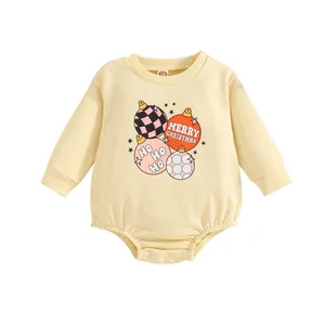 Baby Clothes Wholesale Long Sleeved Cartoon Prints Jumpsuit Casual Baby Rompers