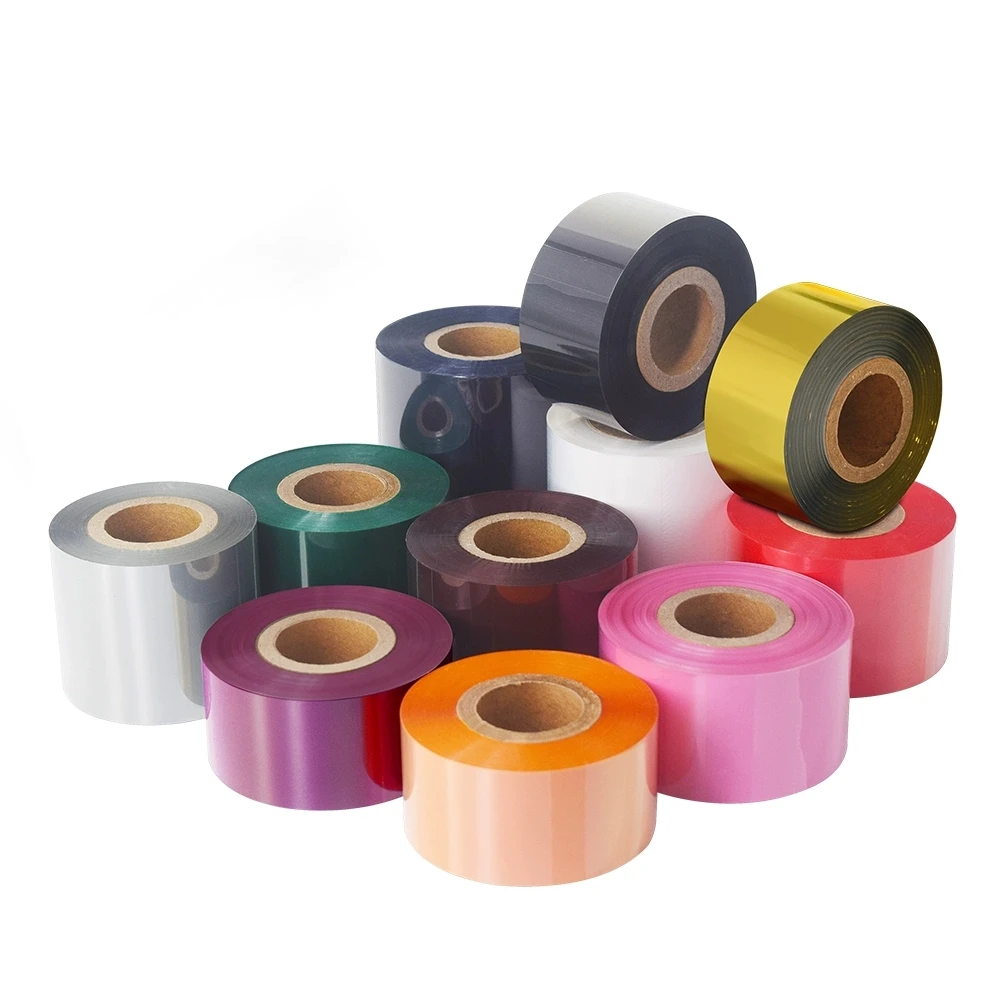 Manufacturer Wash Care Resin Ribbon 40mm 300m Thermal Transfer Ribbon for Garment Use Polyester Satin for Clothing
