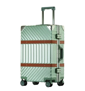 Wholesale New Style Luggage Set Aluminum Frame Trolley Case Pc Hard Shell Travel Suitcase With Lock