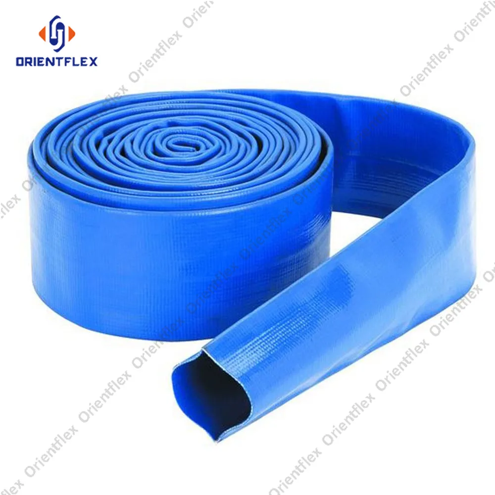 Blue PVC Layflat Water Delivery Hose 1" 4" Discharge Pump Irrigation Lay Flat 