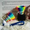 สายคล้องคอสีน้ำเงินเข้มลายร่มสีรุ้งสำหรับแบดมินตัน