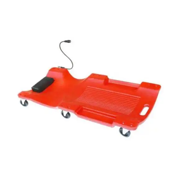350 Lbs Capacity Thickened Mechanic Plastic Creeper 40in Blow Molded Ergonomic HDPE Body with Padded Headrest and Dual Tool Trays Automotive Car Creeper 