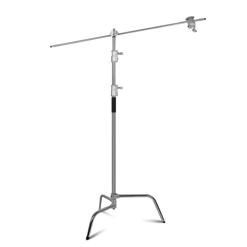C Stand Photo Studio Heavy Duty Light Stand C Type Stand with Extension Arm and Grip Head Flding Legs