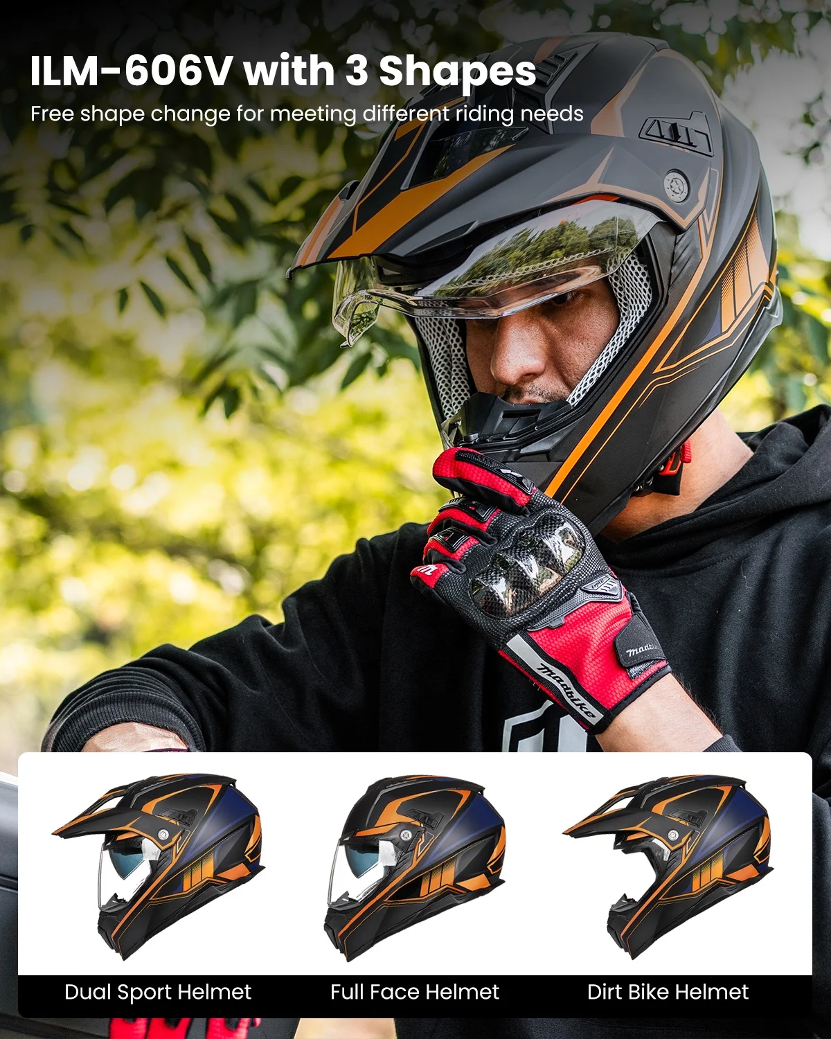 Full Face Helmet Best Bike Helmet For Sun Protection ILM 606V