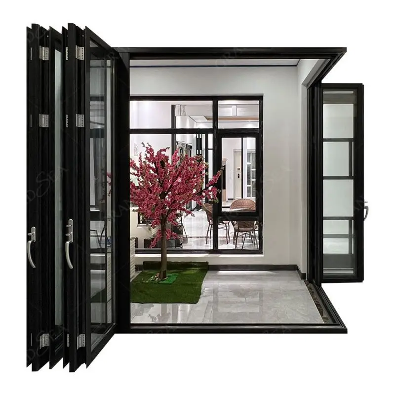 Cheap Price Customized Modern Patio Bifold Door Aluminum Alloy Residential Interior Sliding Folding Doors