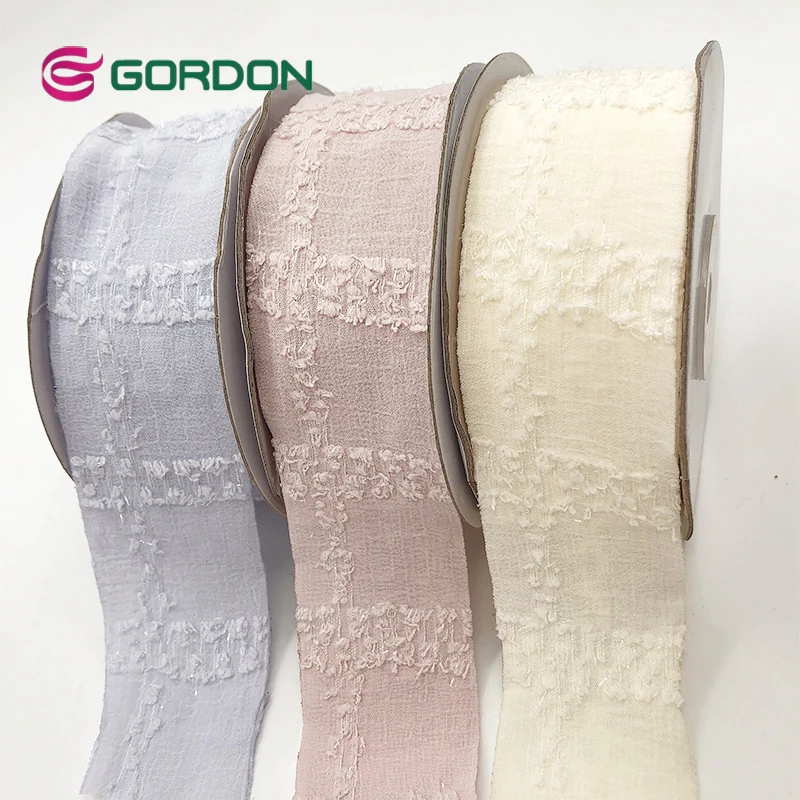 Gordon Ribbons Cut Edge Christmas Fabric Ribbons Roll For Gift Wrapping