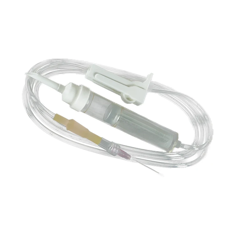 Wuzhou Medical Blood Transfusion Set 150cm with Flushbulb and 18G Needle