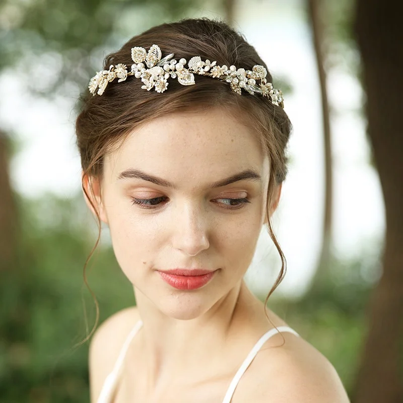 Dress Crystal Headband Accessories Headpieces Pearl Headdress Hair Jewelry