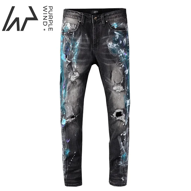 mens indigo ripped jeans