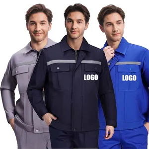 Anti-Static 100% Cotton Yarn-dyed Twill Men's Women's Construction Workwear Long Sleeve Set Spring Autumn