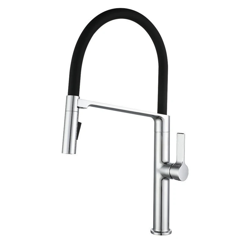 Modern Factory Wholesale Direct Sales Single Handle Deck Mounted Pull Down Brass Kitchen Mixer Sink Faucet