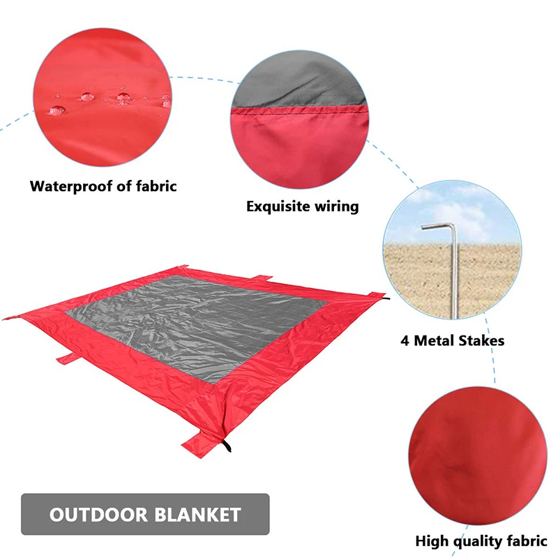 Factory Wholesale Portable Anti Slip Sand Proof Beach Blankets