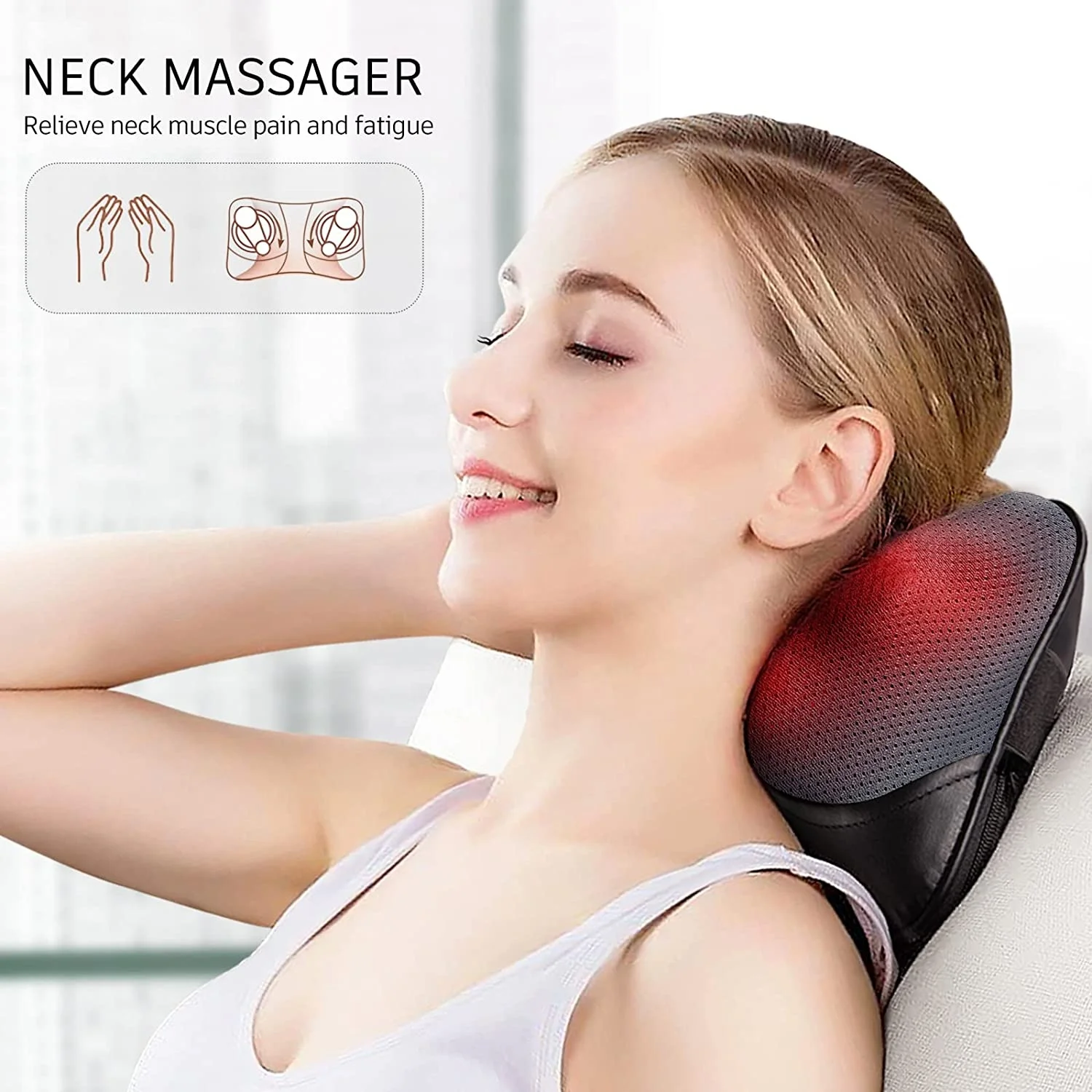 Comfier Materassino Massaggiante con Calore - Shiatsu con 10 Motori a