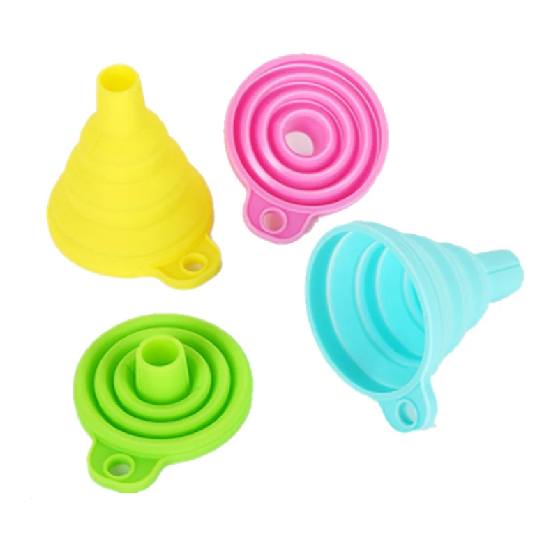Entonnoirs Pliables Silicone - Lot De 2 - Pour Huile, épices, Liquides - Lavables, Gain De Place - Cuisine, Maison