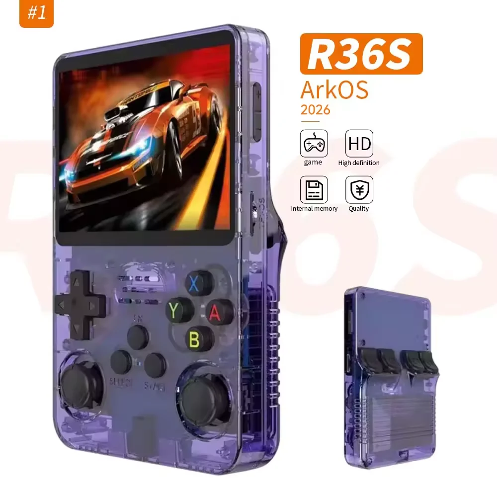 レトロゲーム機 R36S レトロ 3.5インチ IPSスクリーン 携帯ゲーム機