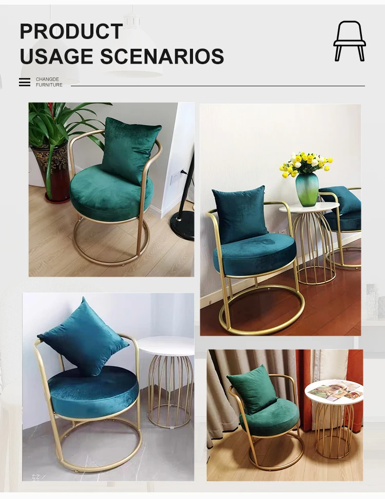 Modern furniture upholstered home velvet mid century metal pink accent chair