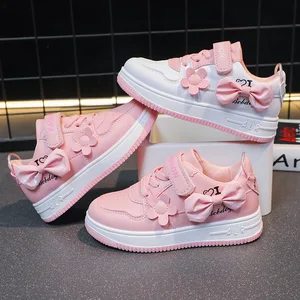 Children Kids' Sport Shoes Girl Outdoor Pink Casual Sneakers Shoes Girl Skateboard Shoes Footwear With Bowknot