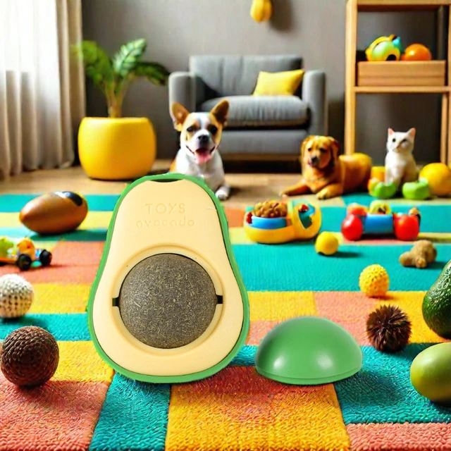 Xianchanpets New Arrival Pet Toy Can Be Rotated Fun Self-hey Catnip Play Cat Toy Avocado Shape Catnip Cat Toys
