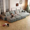 Sofa bed-Right chaise-3Seater-3Ottoman(Grey)