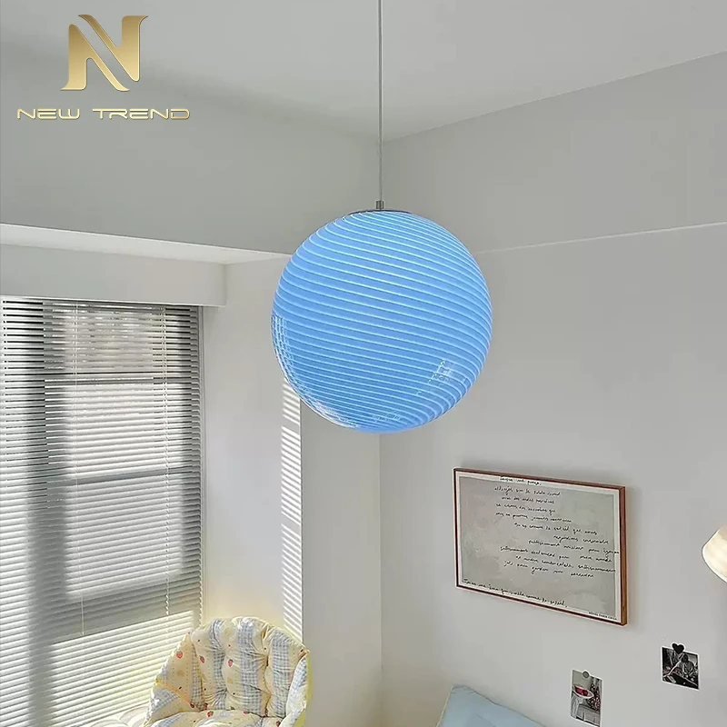 CPL-443 Artistic Wabi-Sabi Round Chandelier | Textured Glass Globe Suspension Light for Restaurant & Hotel Bar