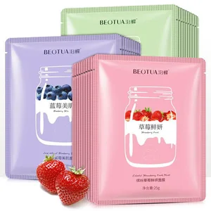 OEM ODM BEOTUA Wholesale Moisturizing Blueberry Strawberry Avocado Fruit Face Sheet Mask
