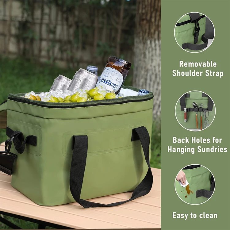 Thermal insulation bag water resistant large capacity cooler lunch bag with 2 ways of carrying