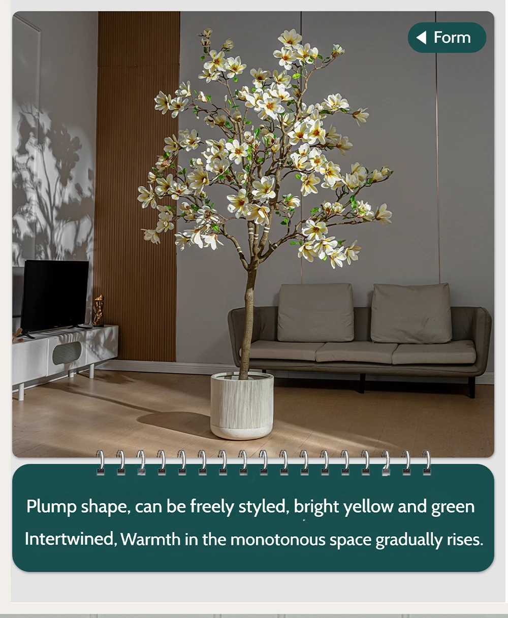 product plastic artificial magnolia tree shaped plant eco friendly high quality landscaper outdoor wedding stage flower decoration-9
