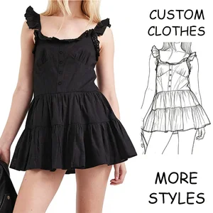 Custom Women's Sexy 100% Cotton Halter Neck Loose Fit Mini Dresses Women Casual Sleeveless Pleated Eco-Friendly Summer Yegao