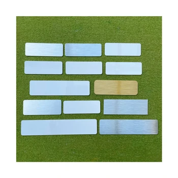 Targa In Argento Incisa Al Laser Da 3" X 1" Con Angoli Squadrati E Retro Adesivo - Personalizzata Per Premi, Targhe Con Titolo, Commemorazioni, Etichette Per Inventario - Italia - Foto 11