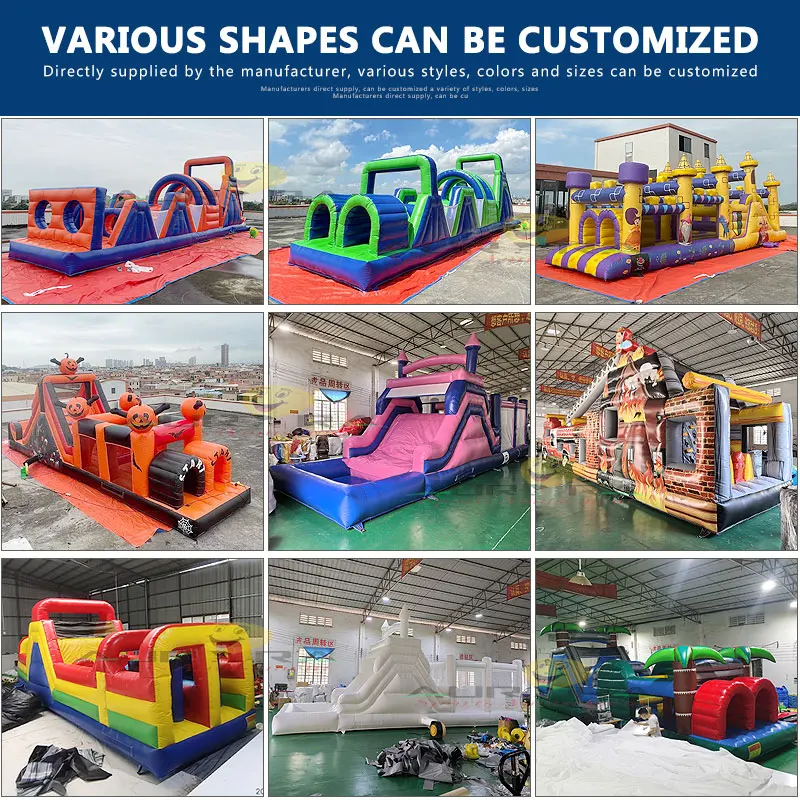 Interactive Challenge Inflatable Obstacle Course Type Adult Bounce House Rugged Warrior Inflatable Obstacle