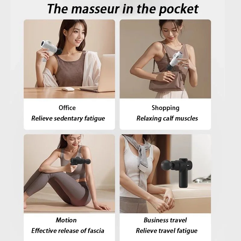 Multifunctional Portable Smart Electric Massage Stick Home Fitness Equipment 4 Head Massage Mini Massage Gun