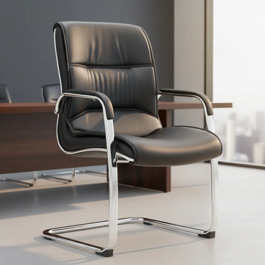 Modern Leather Executive Ergonomic Adjustable Steel Frame Computer Chair 4