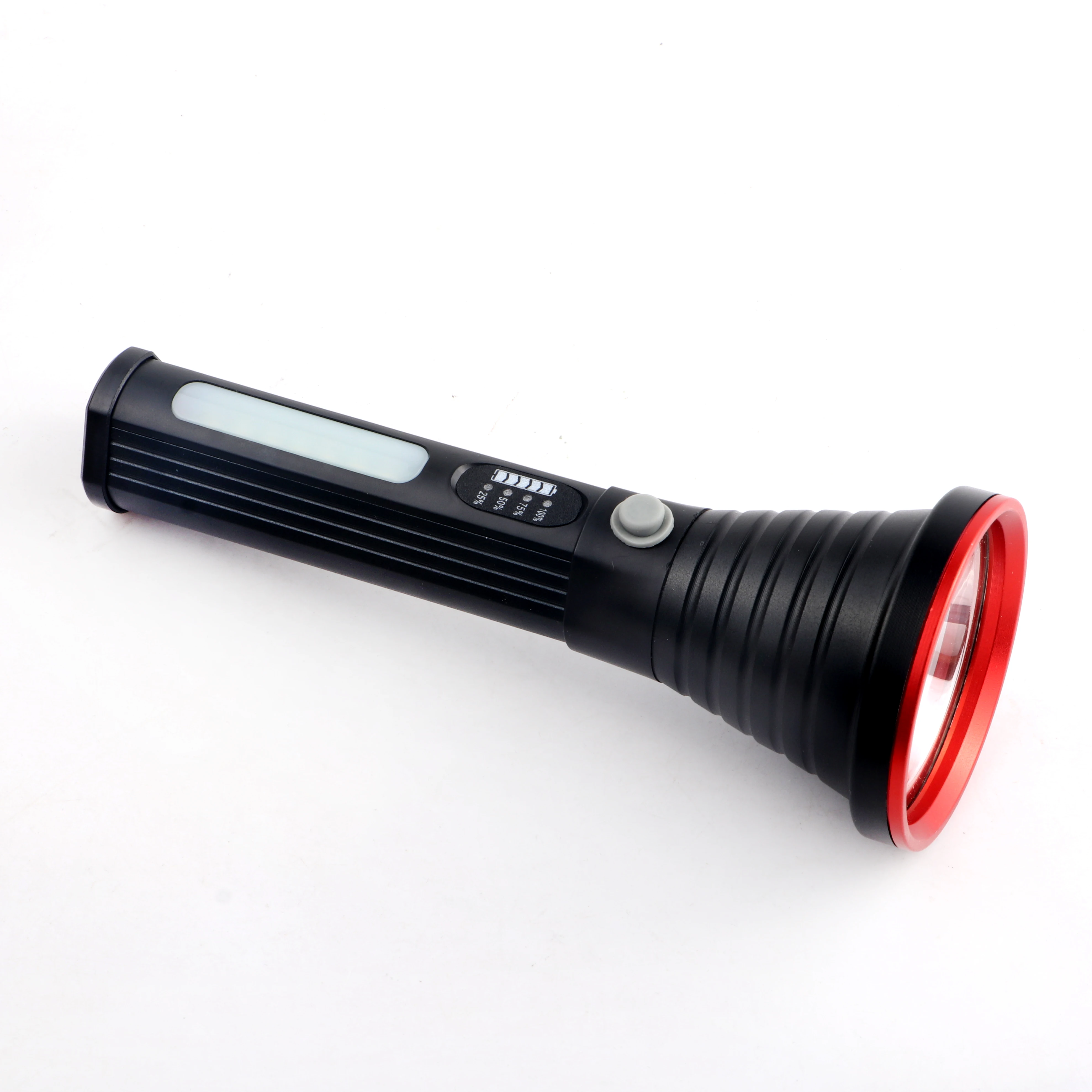 Waterproof USB Rechargeable LED Torch Light Flashlight Strong Outdoor Long Range New Spotlight Emergency Camping ABS Lamp Body