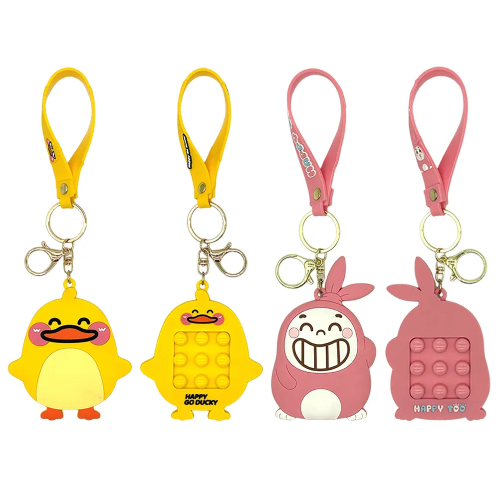 Unai 4 Colors Popet Keychain Creative Keychain PVC Cute Rabbit Keyring
