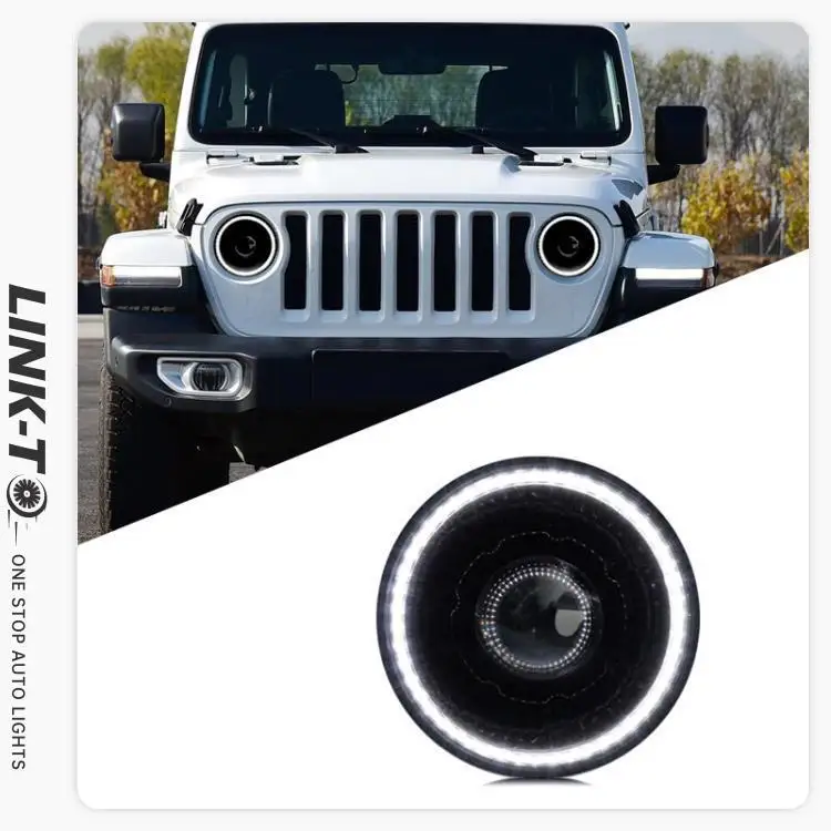 Link-to For Jeep Wrangler 2007 2018 2019 2010 2011 2012-2017 Headlight  Assembly Modified Led Angel Eye Daytime Running Light - Buy Angel Eye  Circle Daytime Running Light,Choose One Of Red And White,Sea