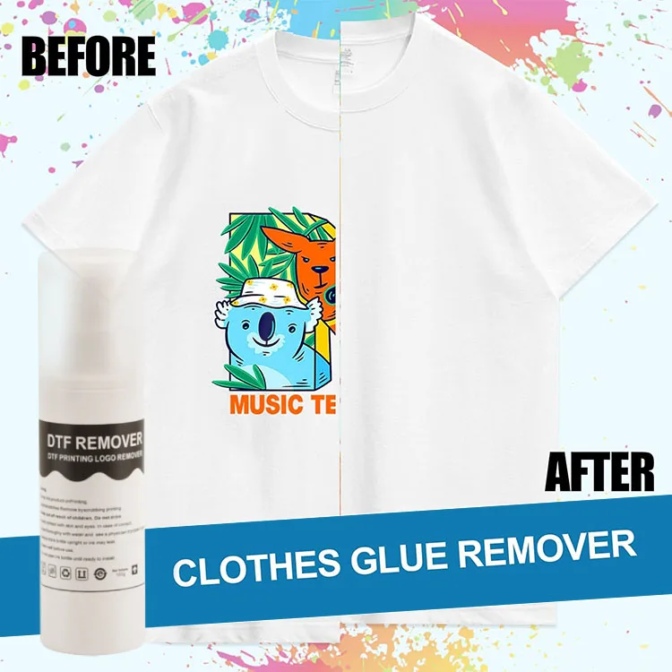 100ML 500ML 1000ML T Shirt Pattern Colors White Printing Ink Removal Liquid DTF Remover for DTF Removing Solution