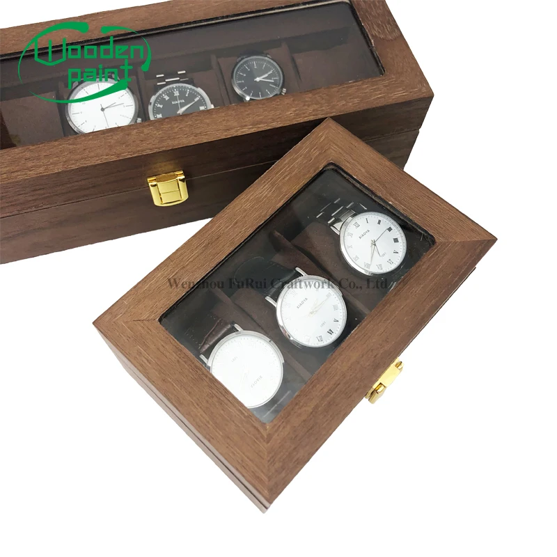 
 Оптовая продажа высокое качество и низкая цена sles сети переменного тока три 3 слота коричневый орехового дерева запасы Караульная будка стеклянный дисплей с плоским экраном Часы слот  