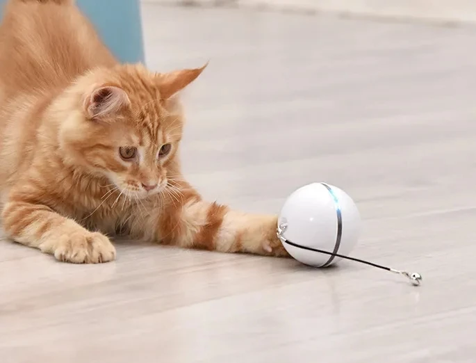 Automatic Interactive Cat Smart Toy Ball Funny With LED Smart Rolling Teaser USB Rechargeable
