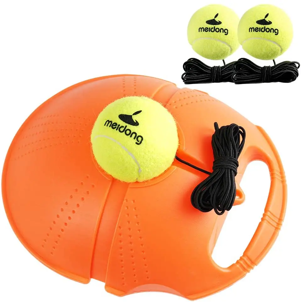 SYCOOVEN Tennis Trainer Rebound Baseboard with 3 Long Rope Balls Great for Singles Training Player Tennis Device Set Blue 
