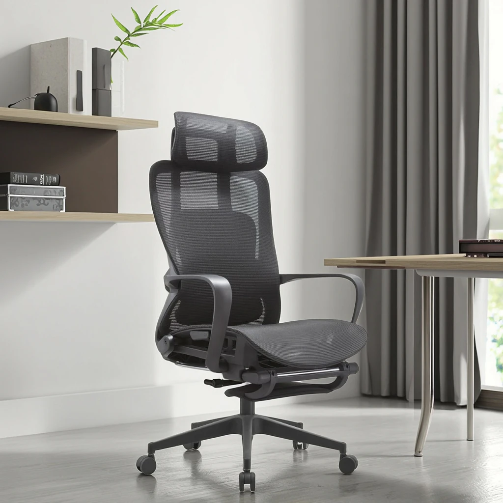 Premium Mesh Support Enhanced Comfort Adjustable Footrest Reclining Function Home Office 3