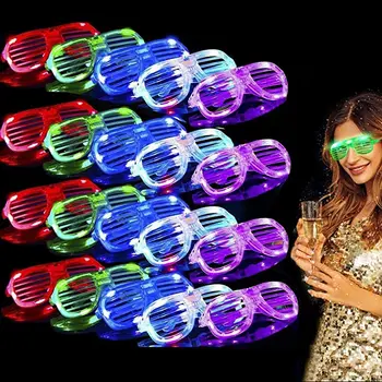 Cheap Light Up Plastic Shutter Shades Glasses Led Sunglasses for Adults and Kids Glow in Dark Party Supplies