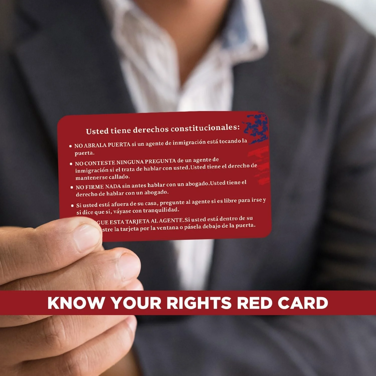 Constructional Rights Card Know Your Rights Immigration Red Card English Spanish Constitutional ...